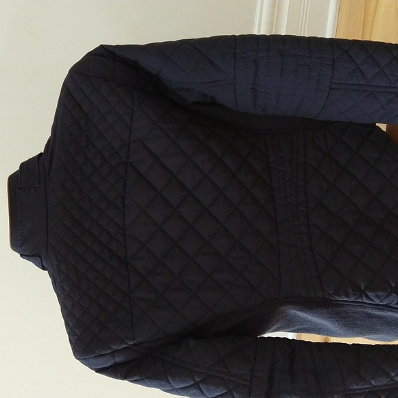 Small Black quilted Zara jacket brown trim gold hardware - Picture 7 of 14